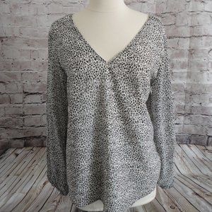 A New Day Leopard Print Pullover Blouse Woven S